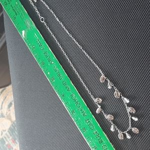 Silver tone faux crystal necklace